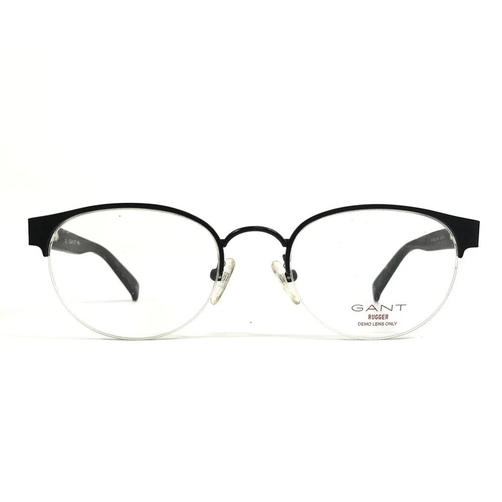 GANT Rugger Eyeglasses Frames GR TILDEN SBLK Satin Black Half Rim 49-20-140